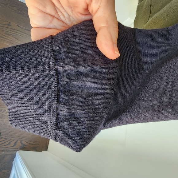 COS Mens 100 % wool sweater Olive Green and black m size L - Picture 5 of 8